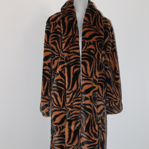 NWT Johnny Was Biya 3J Workshop JWLA Sonora  Faux Fur Jacket Long Coat - Picture 10 of 10